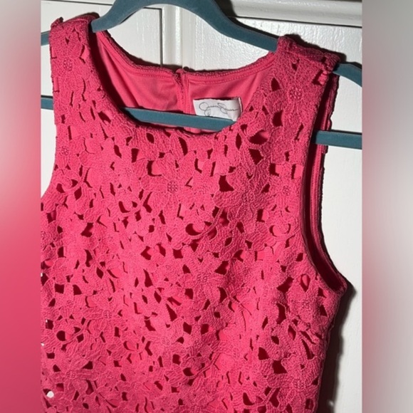 Jessica Simpson Dress in Pink with Crochet Lace Sleeveless Womens Size 4 - Picture 3 of 8